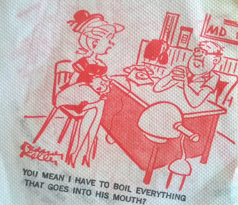 Illustration for article titled Artifact of the Day: This Cocktail Napkin Covered in Racy Jokes About the Pill and Pregnancy